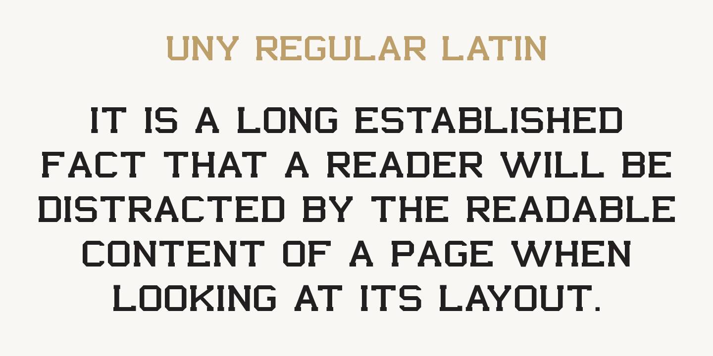 Ejemplo de fuente UNY Italic